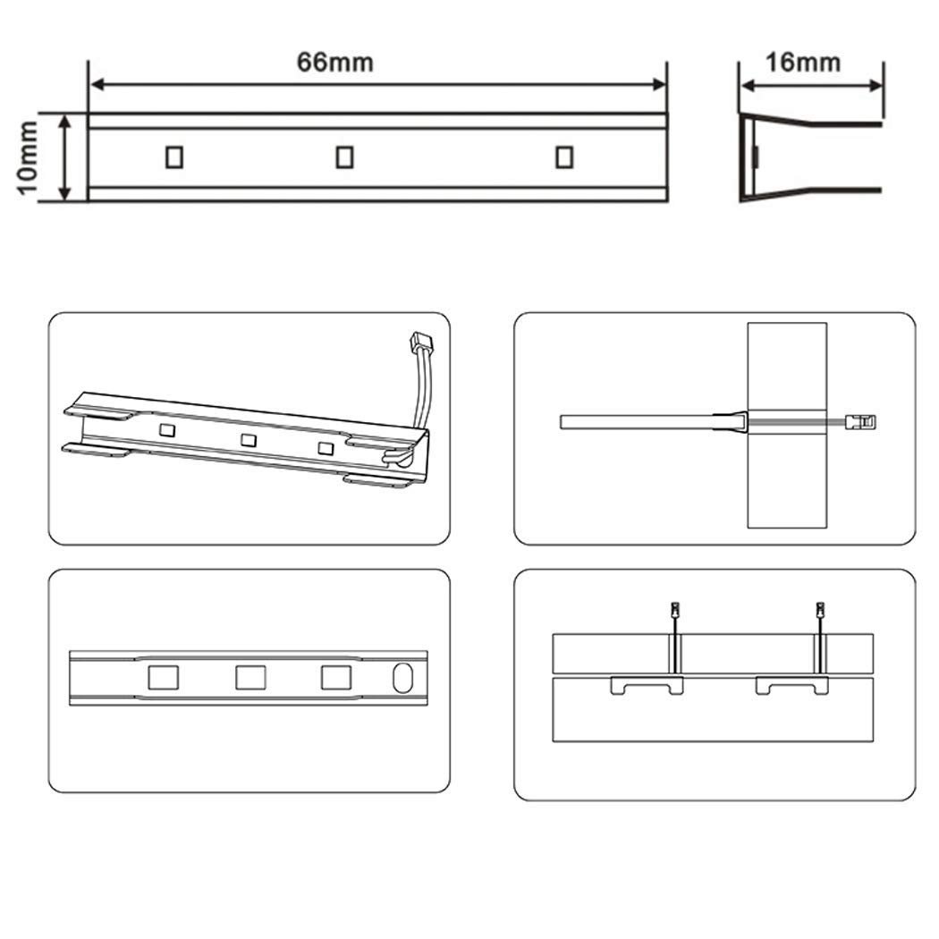 61QBPcWgIOL VortexEdge LED Glass Shelf Lighting Kit for Glass Edge Back Side Lighting Using Flexible Cable and Clip with RF Remote(8 Lights,RGB) - Image 9