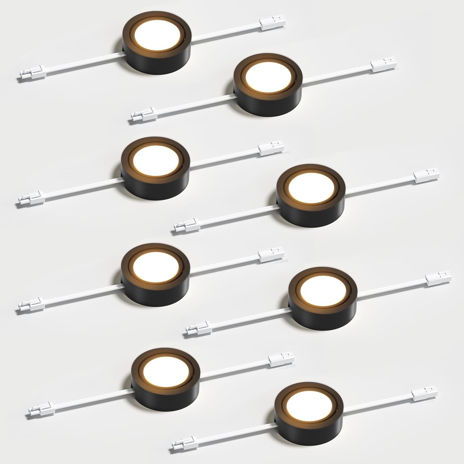 61XZt2bwbK6L VortexEdge Swivel Puck Lights, Dimmable 120V LED Under Cabinet Lighting,Hardwired/Plug in for Kitchen, Closet, Display Cabinet, Shelf(Warm White/3000K) (Bronze, 4, Pack) - Image 4