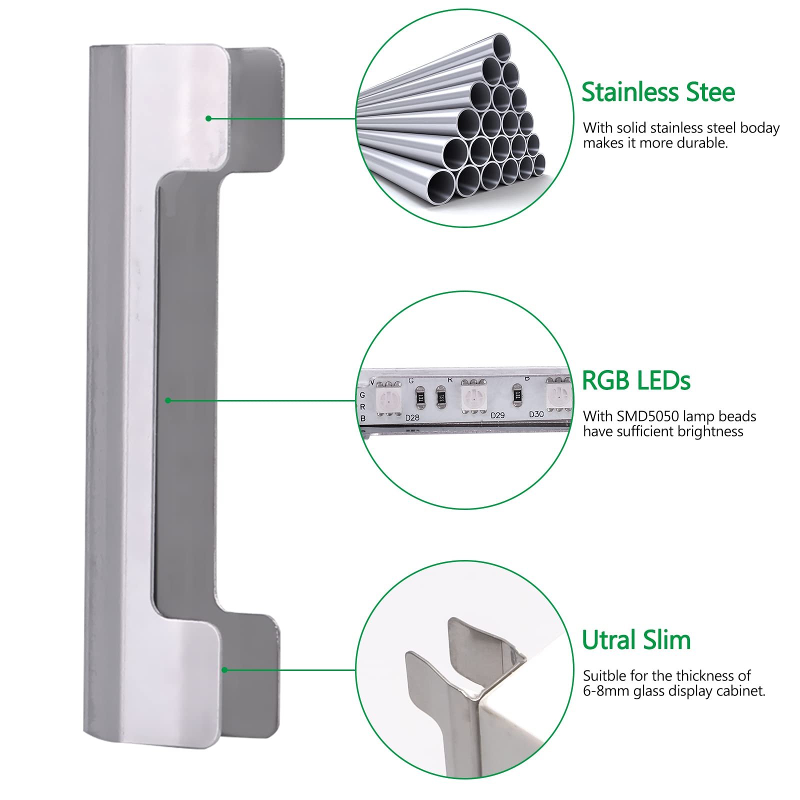 61aH8ofS2DL VortexEdge LED Glass Shelf Lighting Kit for Glass Edge Back Side Lighting Using Flexible Cable and Clip with RF Remote(8 Lights,RGB) - Image 5