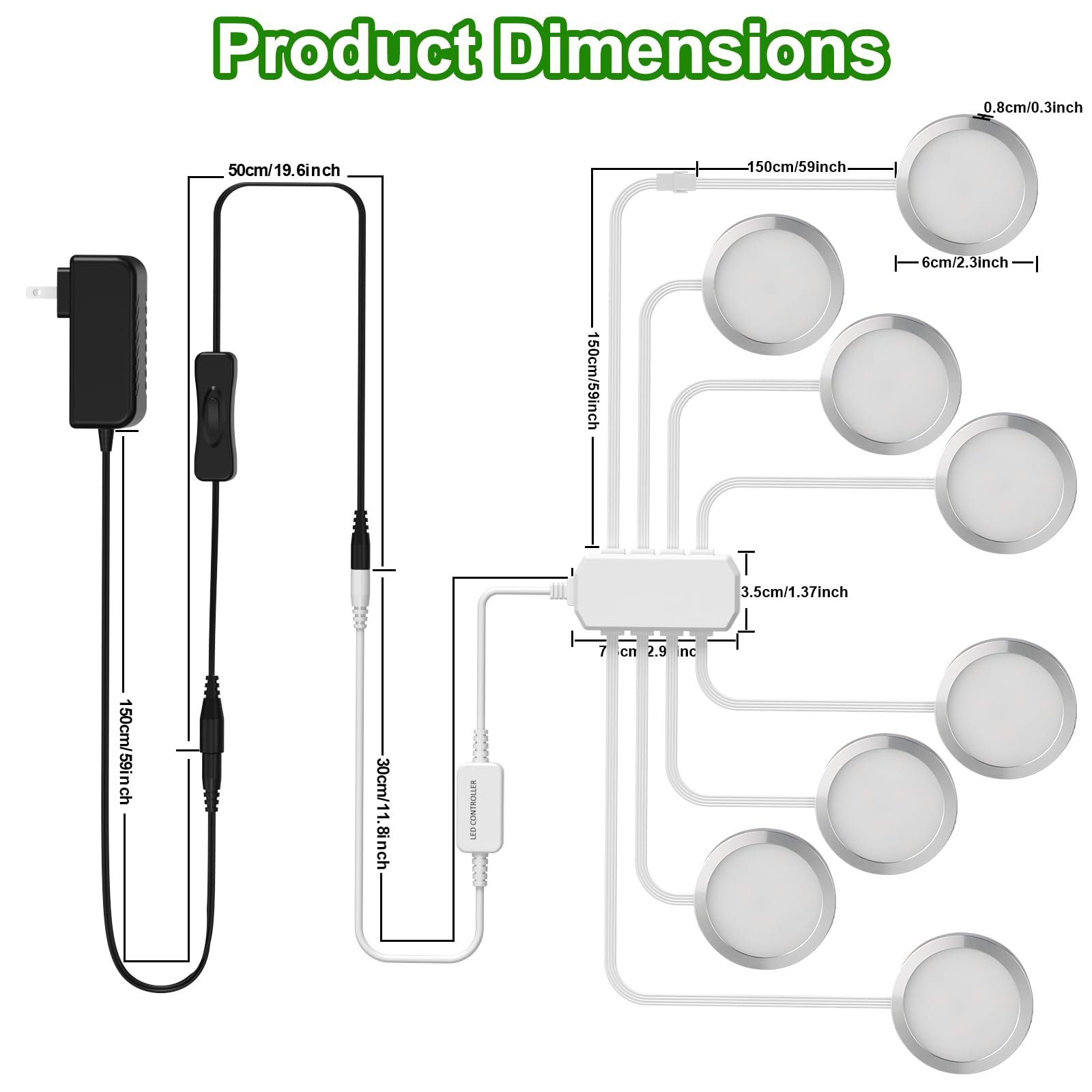 61kMSNqkjrL VortexEdge Puck Lights, Under Cabinet Lighting RGB, Display Case Lights Dimmable with Remote Control, 20 Color Changing Under Counter Lights for Kitchen (8 Pack) - Image 3