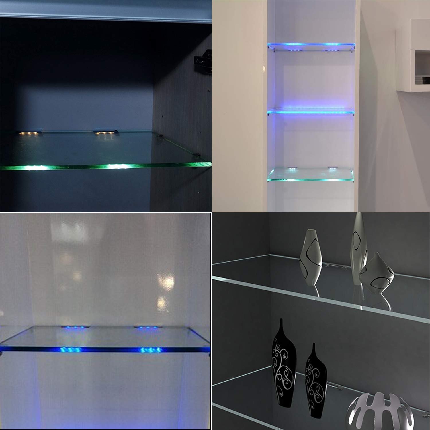 61m2NeHo2bxL VortexEdge LED Glass Shelf Lighting Kit for Glass Edge Back Side Lighting Using Flexible Cable and Clip with RF Remote(8 Lights,RGB) - Image 7
