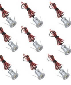 VortexEdge 12V Under Cabinet LED Lights 9 Packs of Recessed Mini Downlights for Indoor with Hard Wired Cable and Connectors for Stair Step Furniture Showcase Lighting (Warm White)