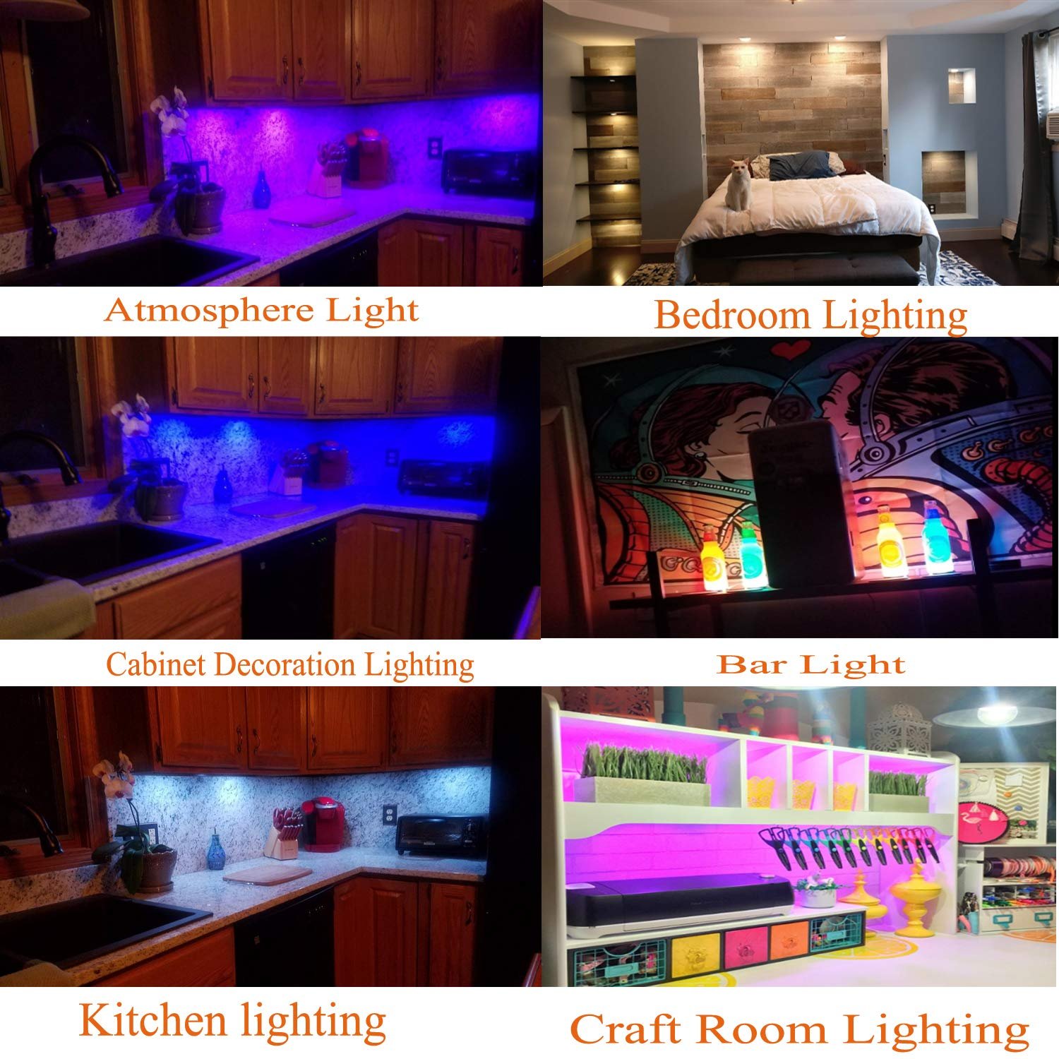 81KvYBOnCQL VortexEdge RGB Color Changing LED Under Cabinet Lights Kit Aluminum Slim Puck Lamps for Kitchen Counter Wardrobe Counter Furniture Ambiance Christmas Decor Lighting (6 Lights) - Image 7